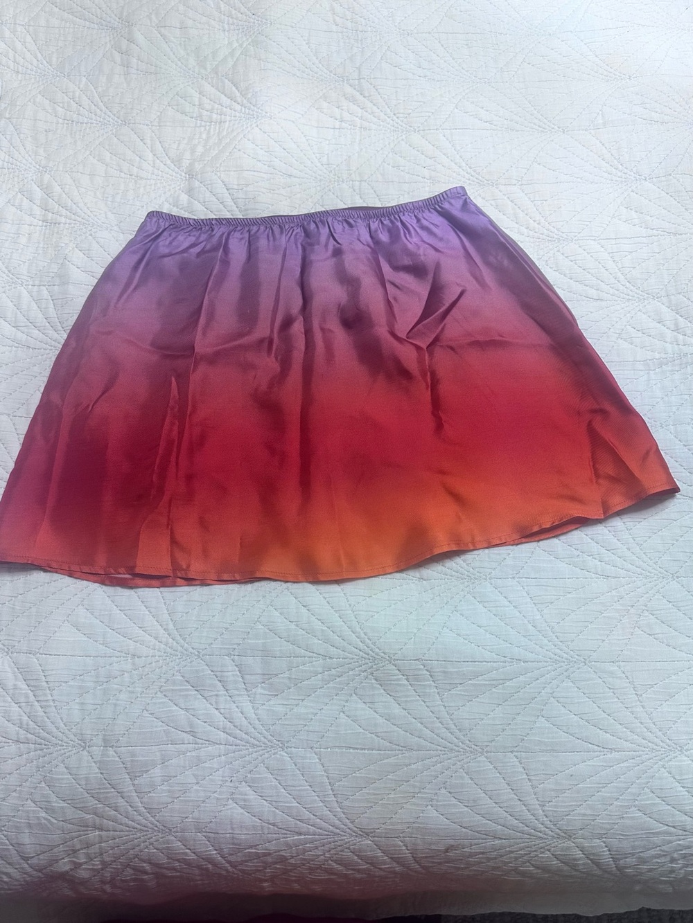 Lido Italy Ombre Mini Skirt 100% Viscose Purple Orange Size S Made in Italy
